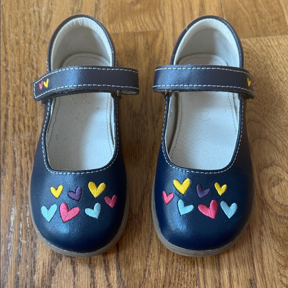 See Kai Run Girls Heart Embellished Mary Jane Shoes - Navy